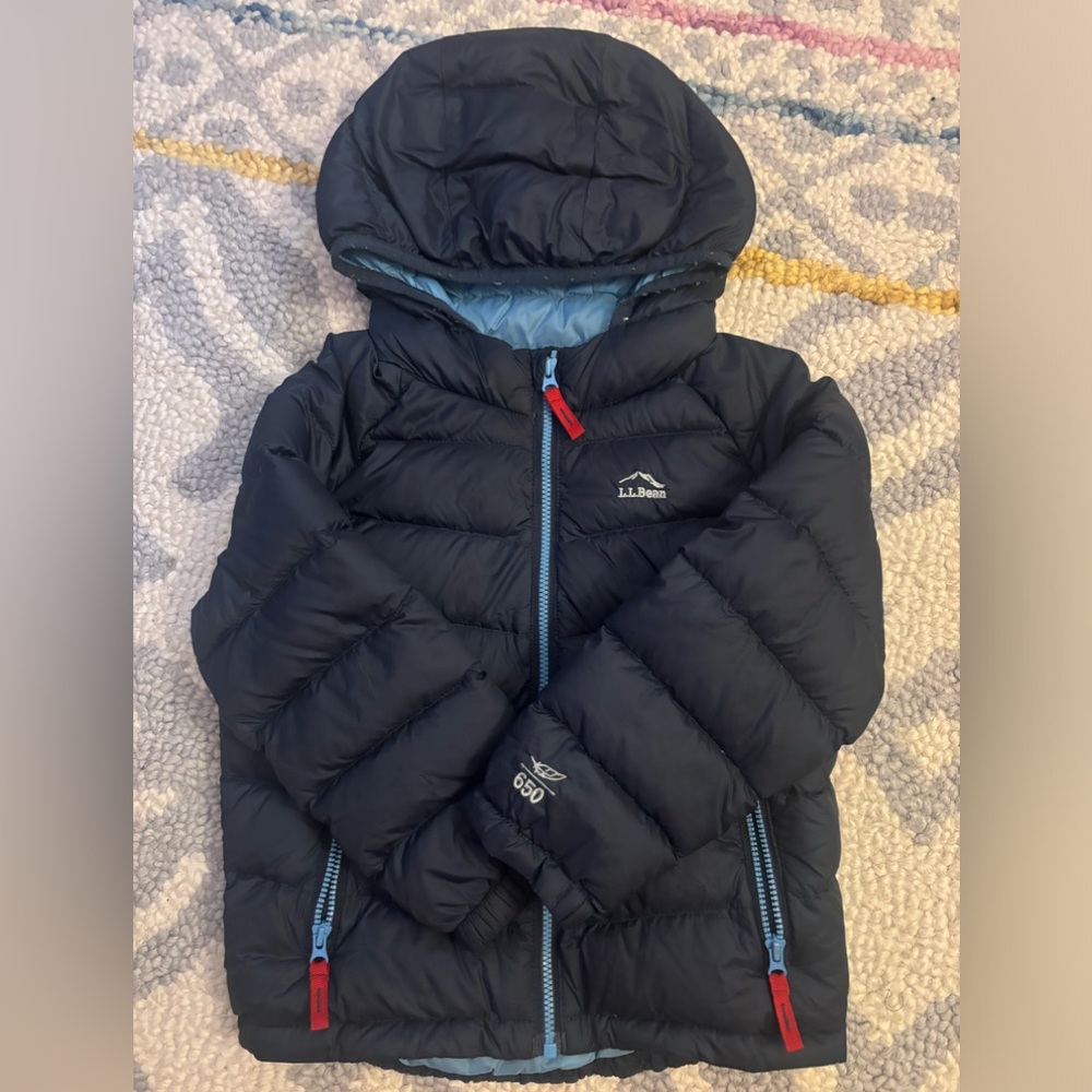 LL Bean toddler 650 ultralight down jacket.